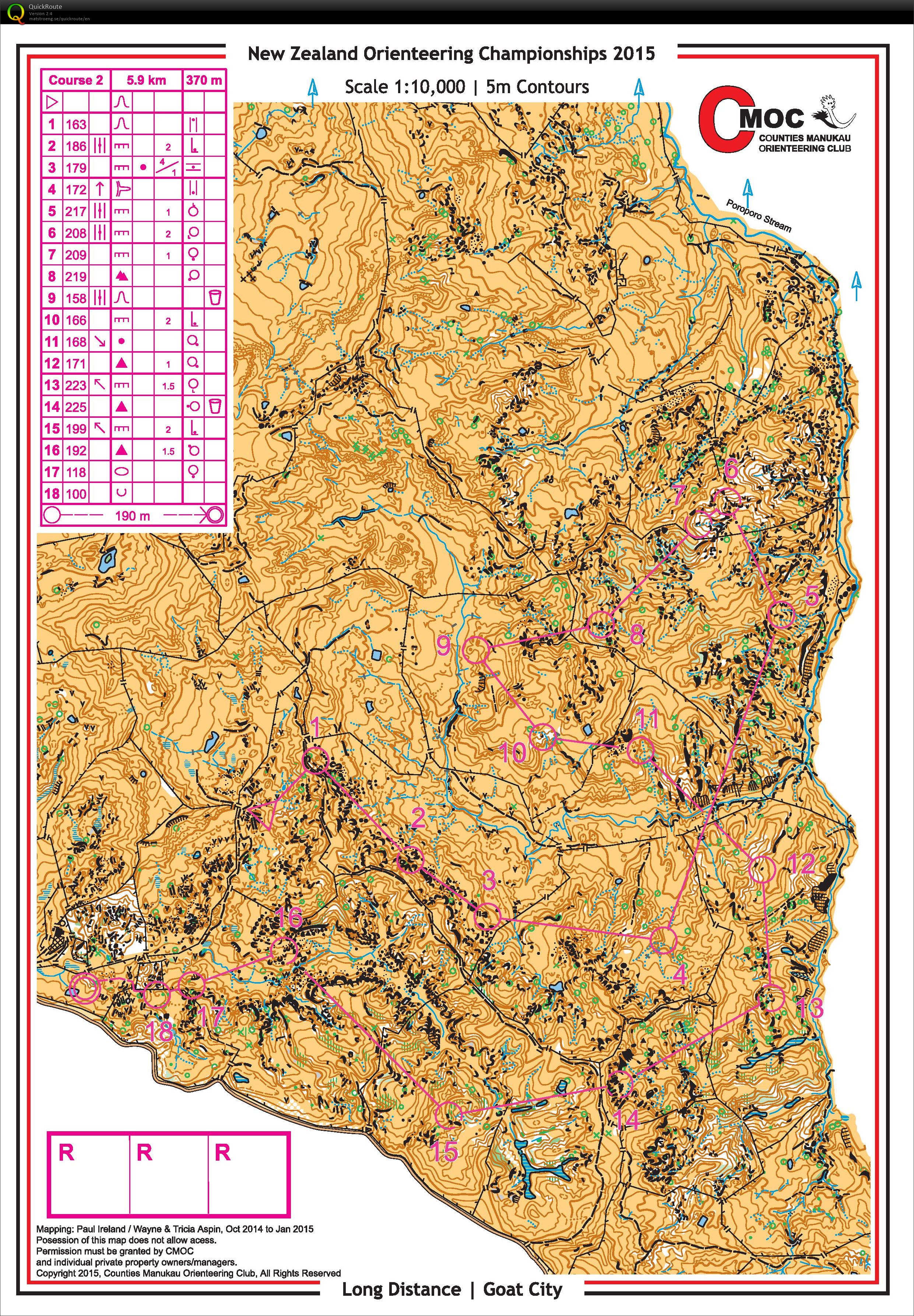 NZ Orienteering Champs - Long (04.04.2015)