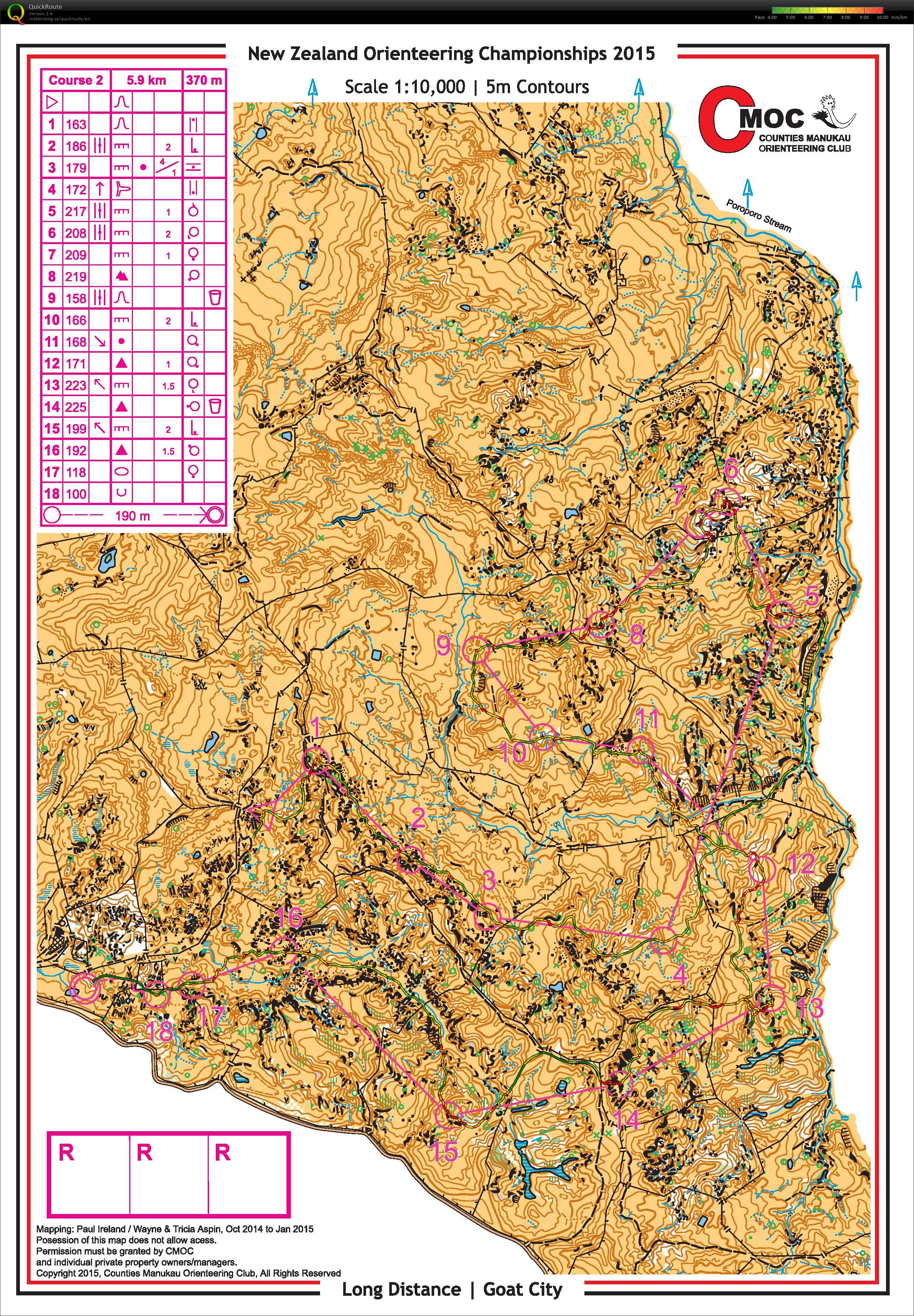 NZ Orienteering Champs - Long (04.04.2015)