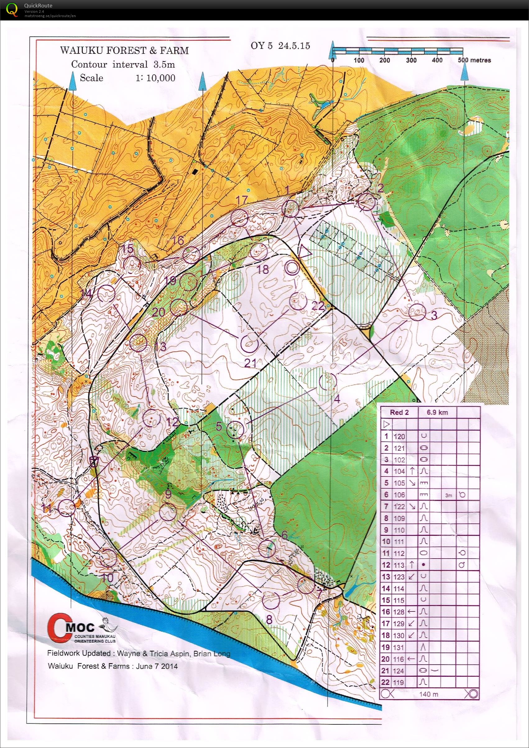 Auckland Orienteering Series 6 (24-05-2015)