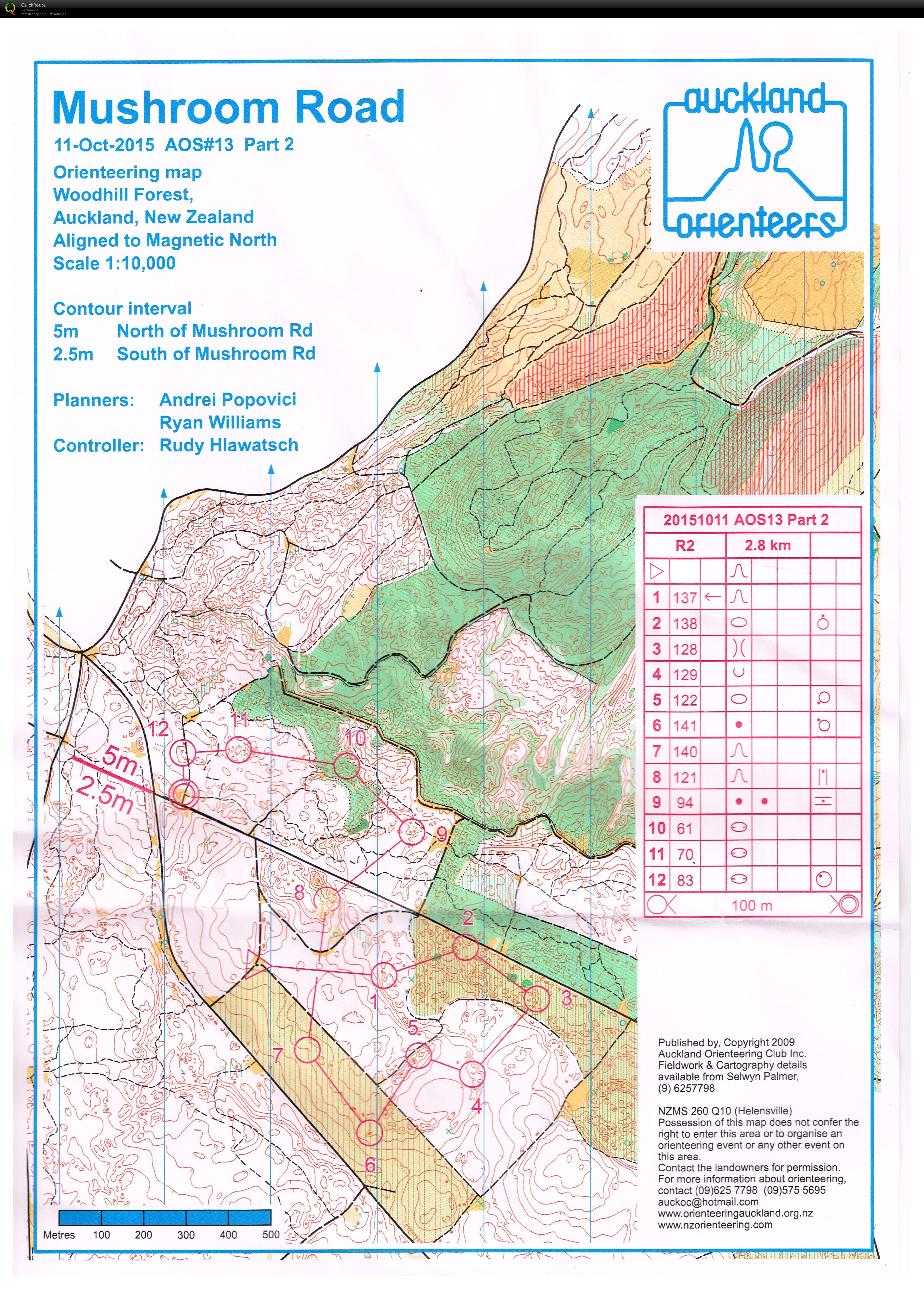 Auckland Orienteering Series 13 - Part 2 (10-10-2015)