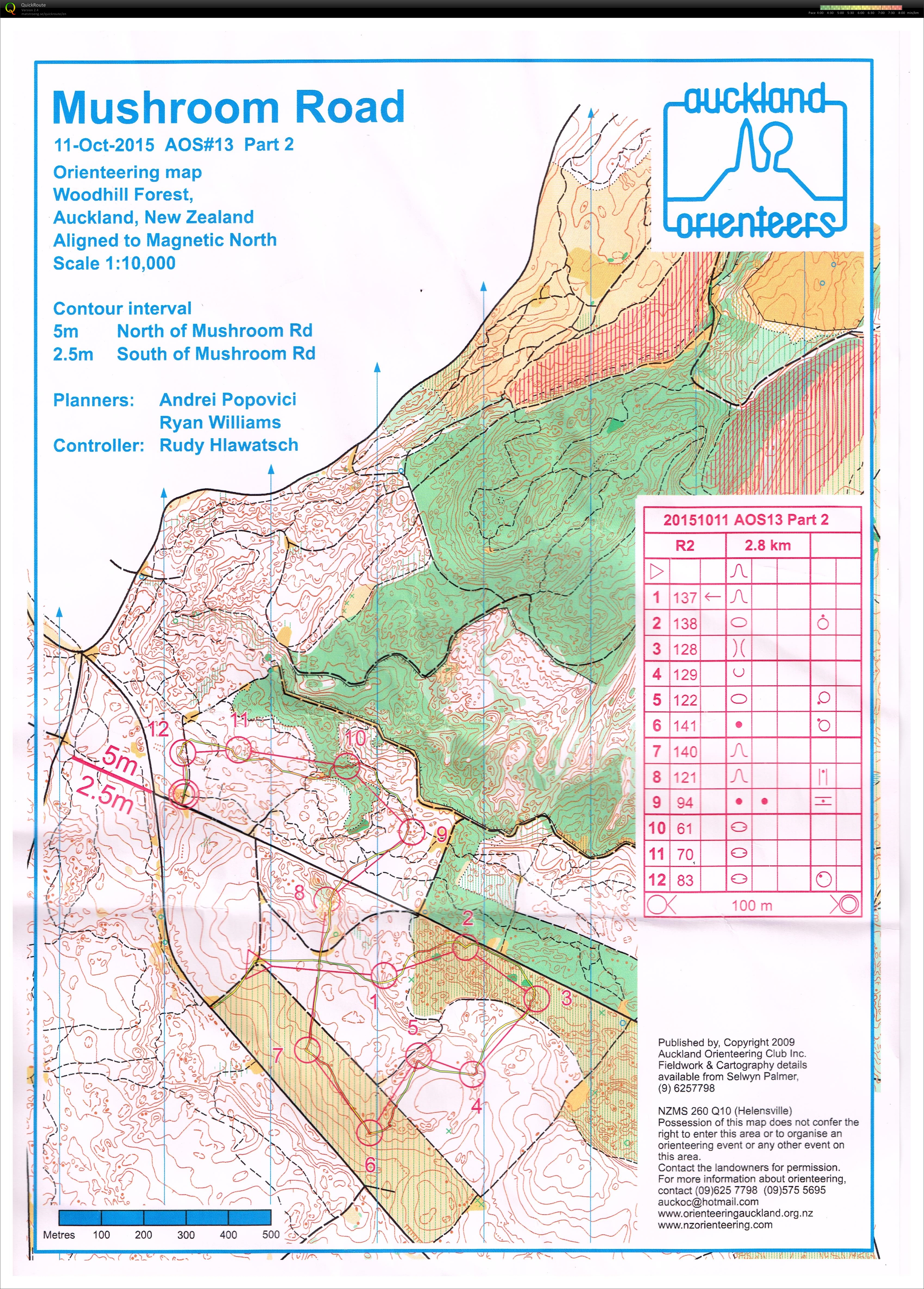 Auckland Orienteering Series 13 - Part 2 (10/10/2015)