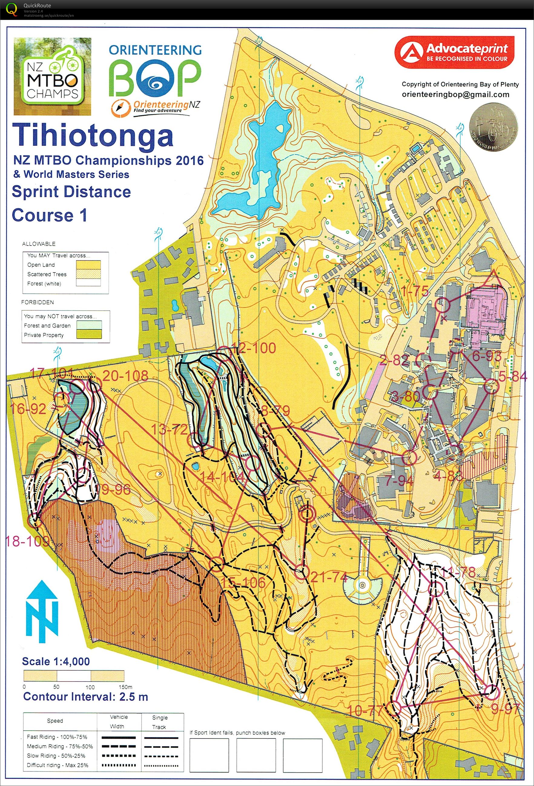 MTBO Nationals - Sprint (18-11-2016)