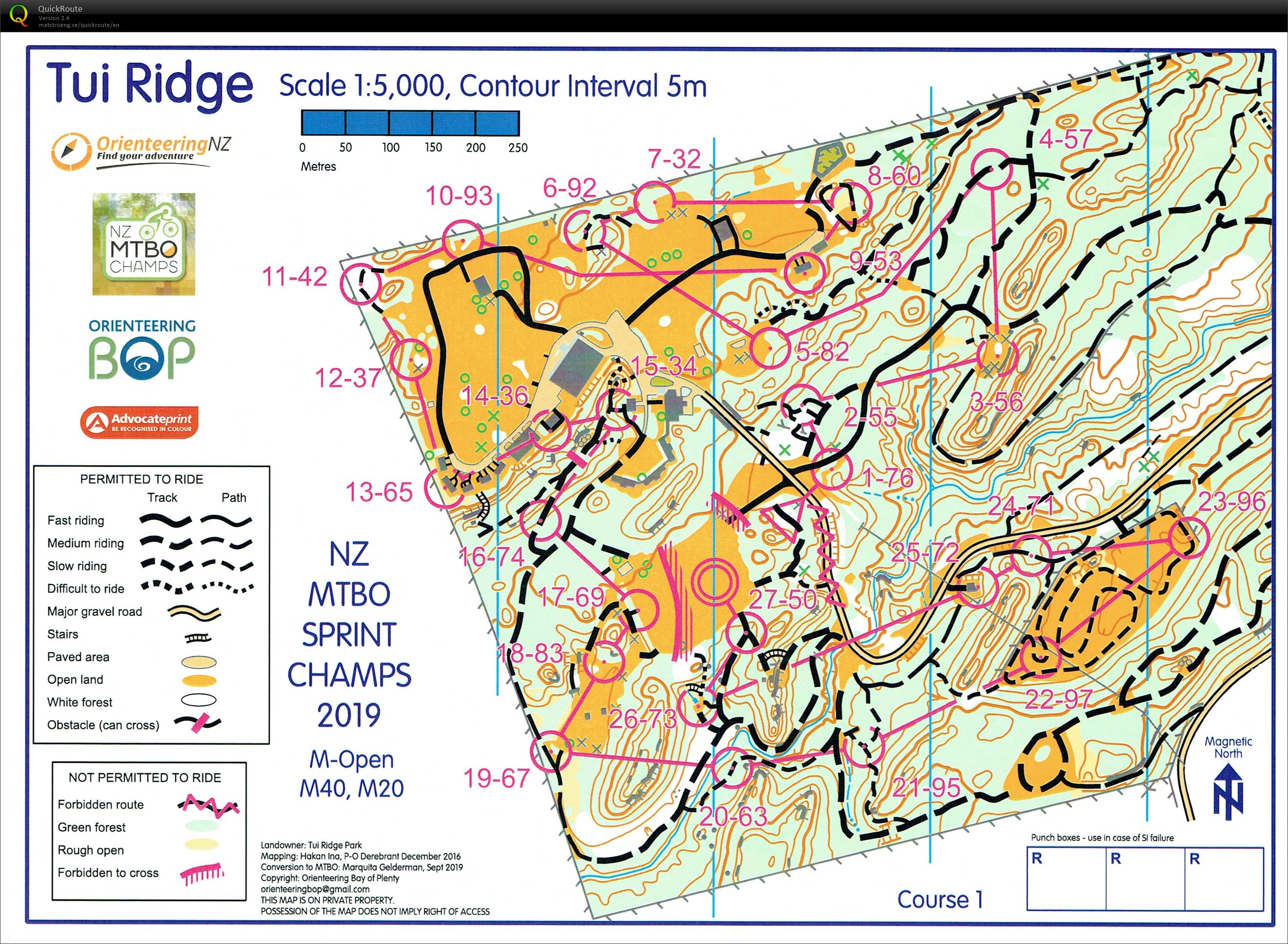 NZ MtBO Champs - Sprint (09/11/2019)