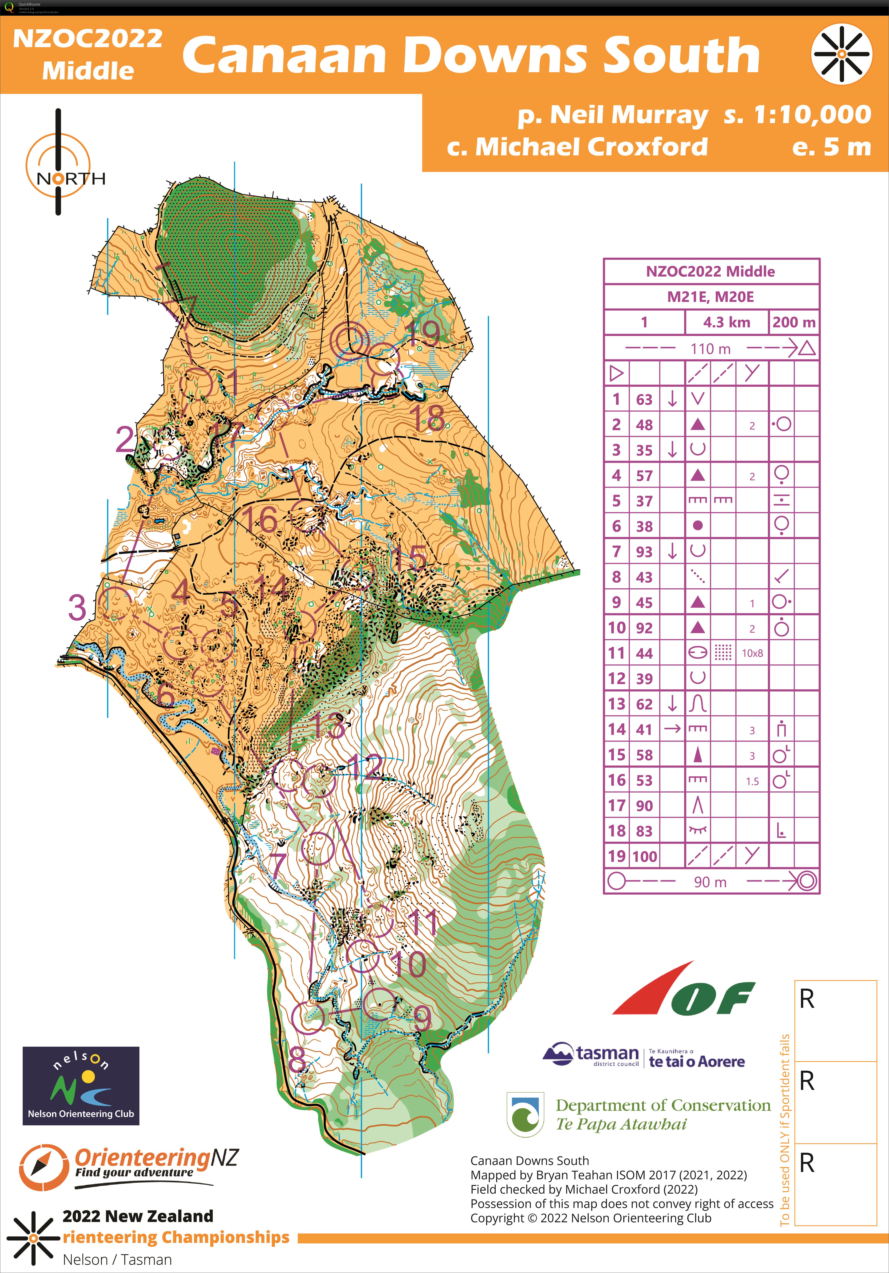 NZOC2022 Middle Pre-run (14.04.2022)