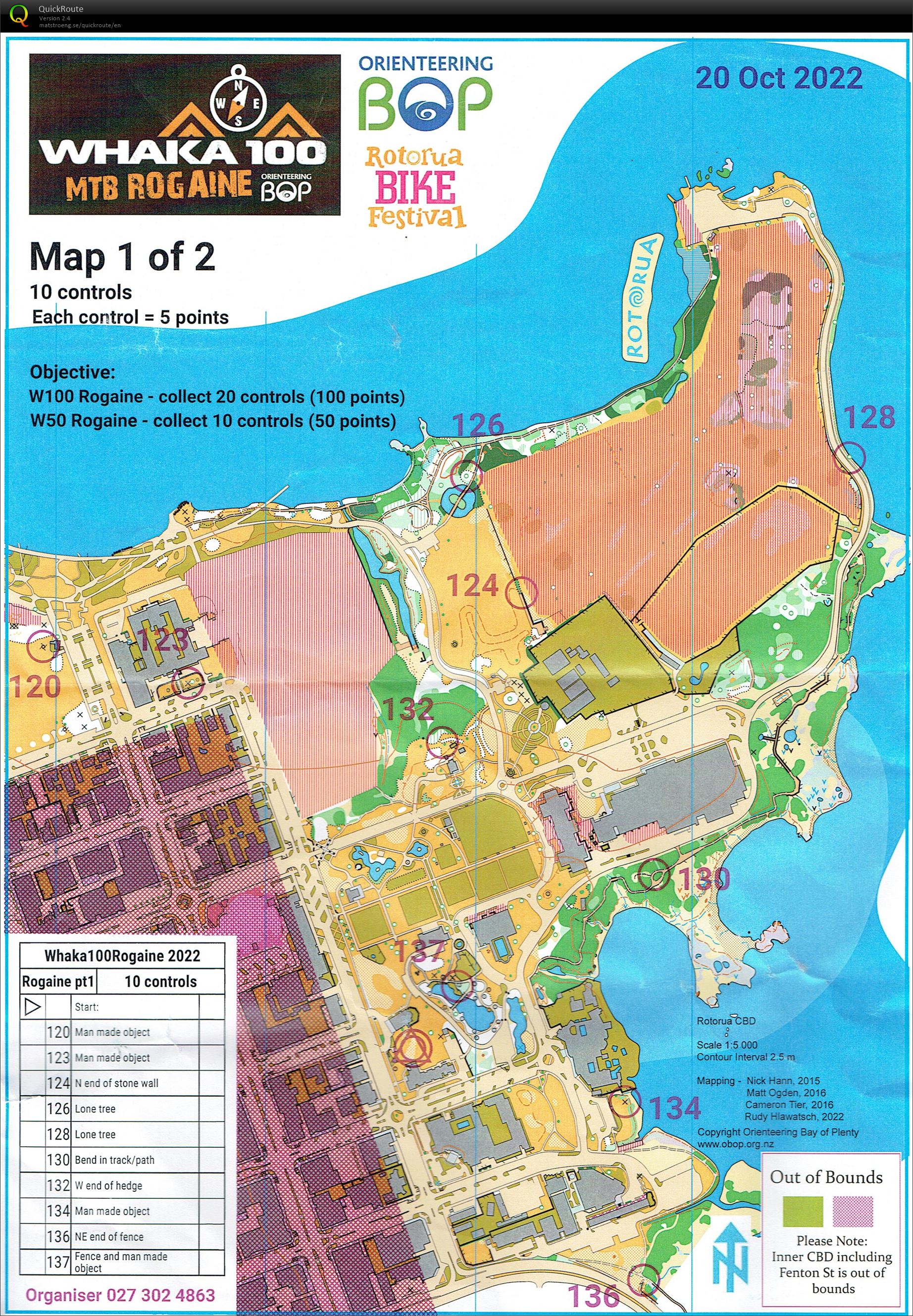 Whaka100Rogaine - Part 1 (2022-10-20)