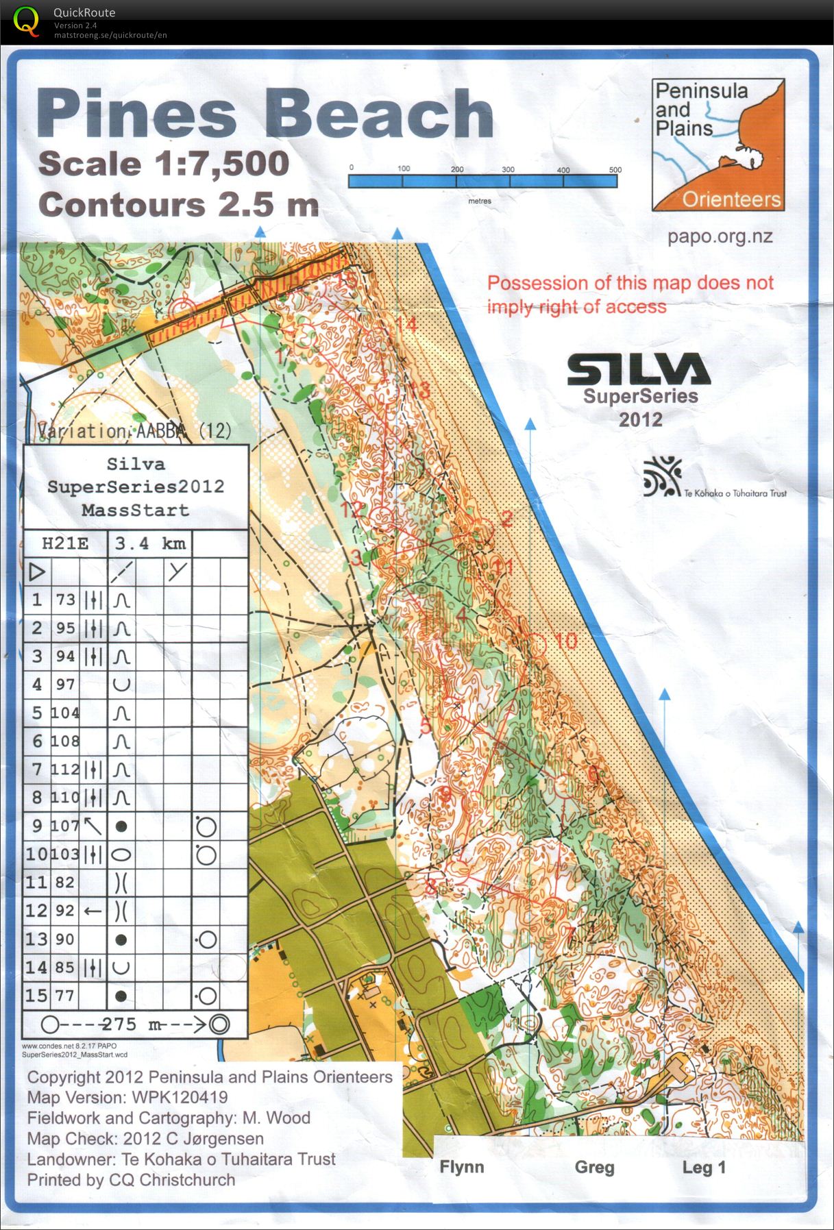 Canterbury Super Series Loops - Map 1 (21-04-2012)