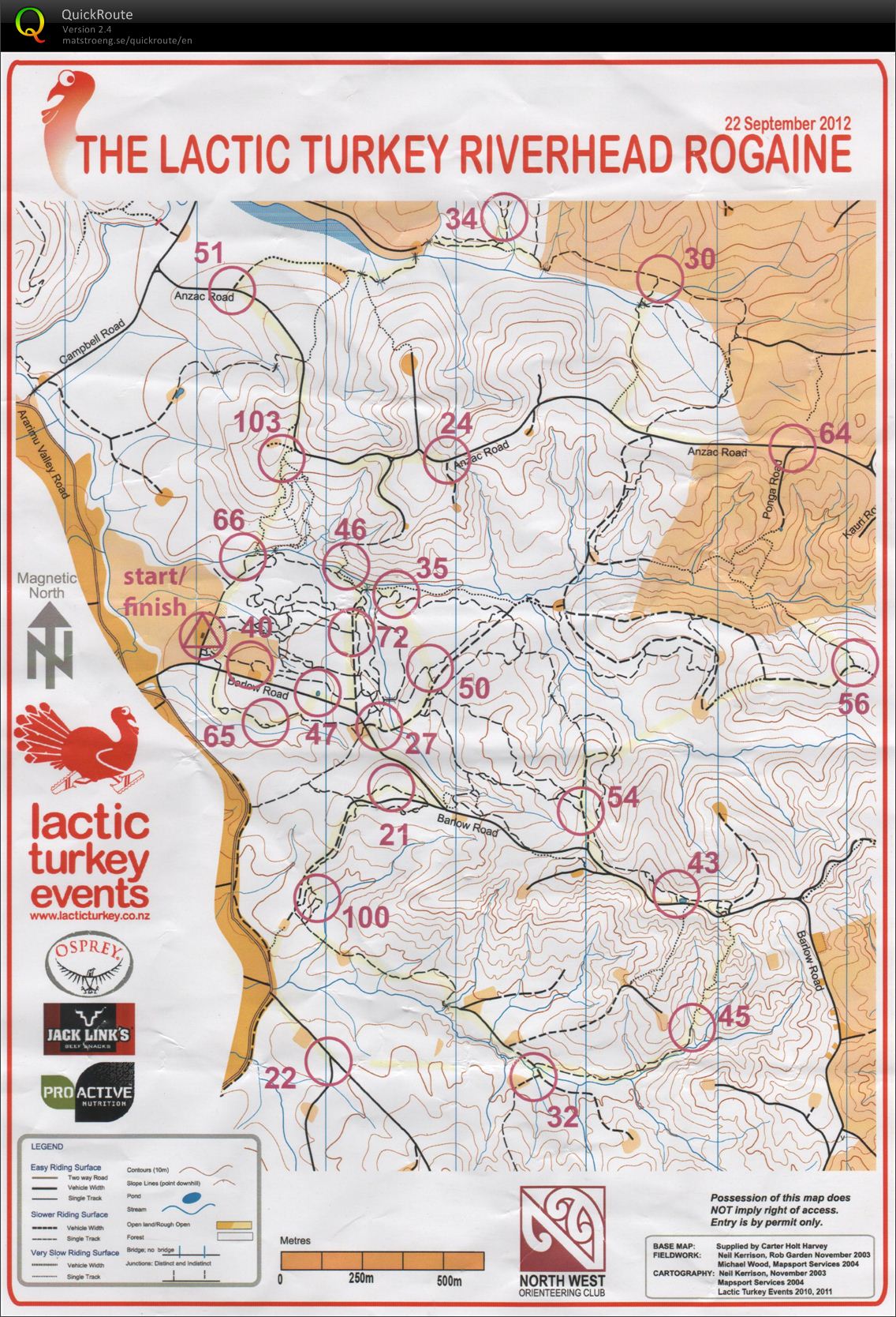 Lactic Turkey Rogaine (22/09/2012)